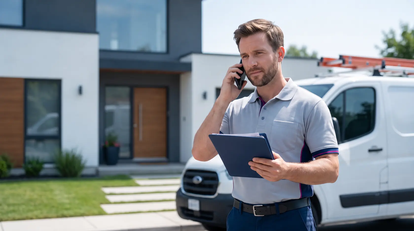 Trades professional working on a home service job