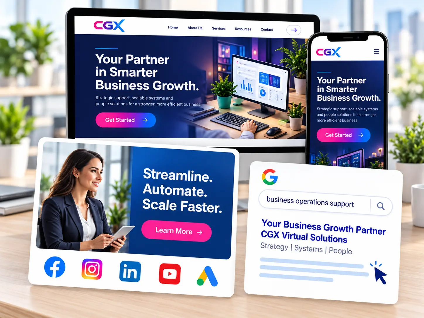 Marketing, advertising, website, and search visibility tools driving business growth