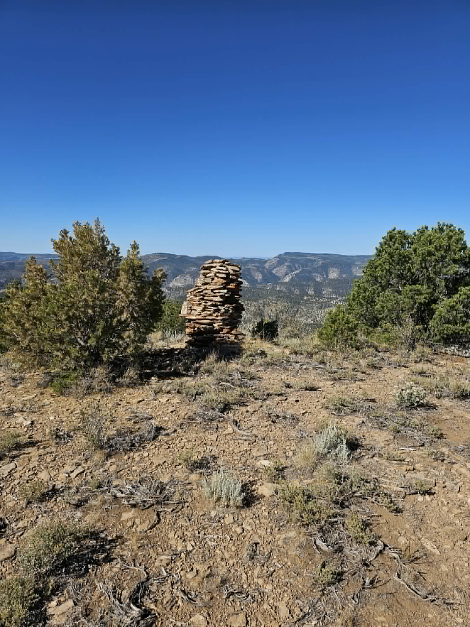 Trail marker cairn in the High Uinta Mountains