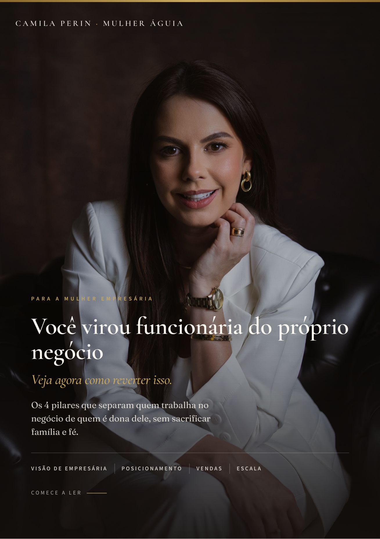 Capa do e-book Você Virou Funcionária do Próprio Negócio, de Camila Perin