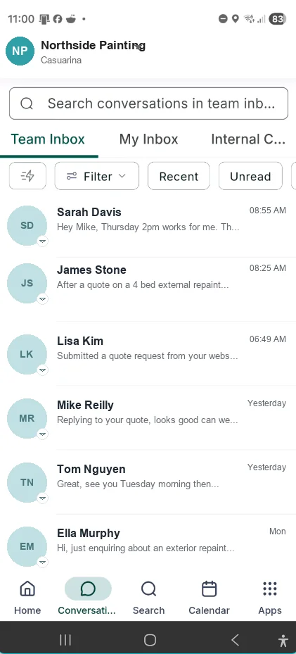 LeadConnector inbox showing every lead in one place