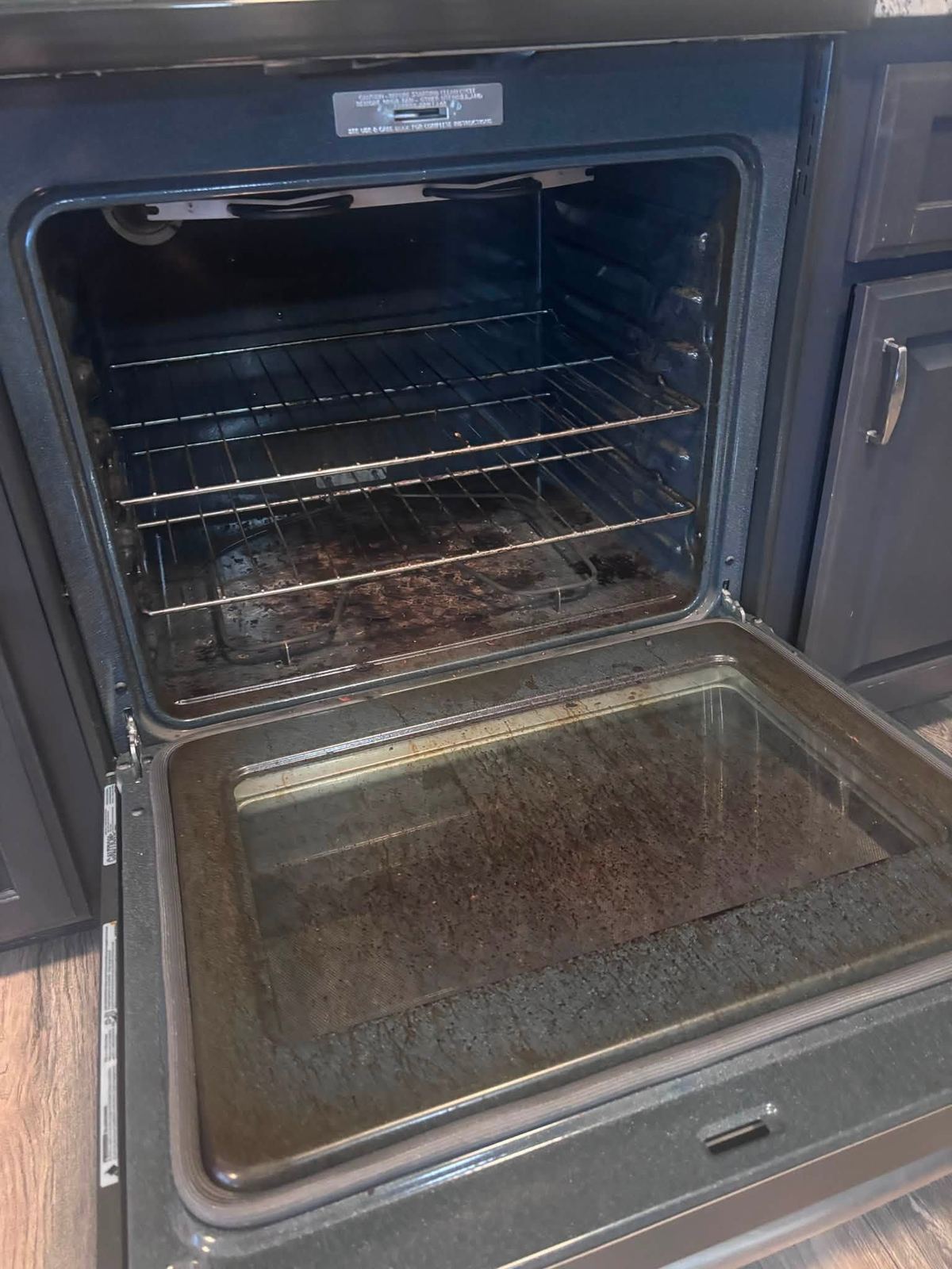 A second oven cleaned inside and out