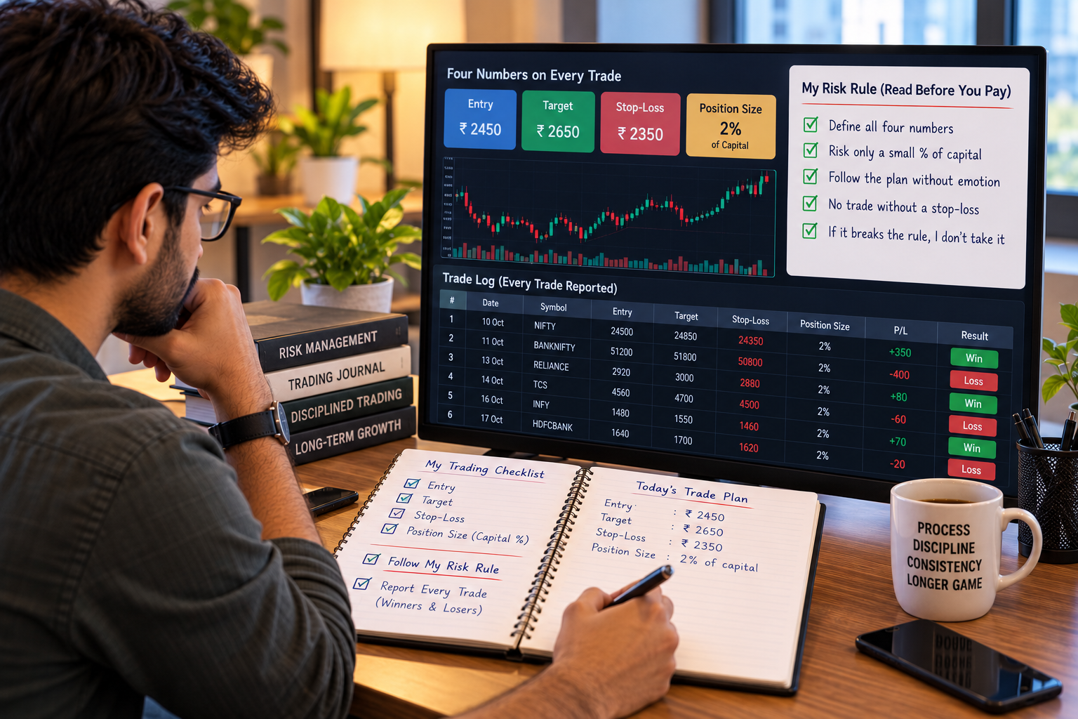 Written risk rule with four numbers