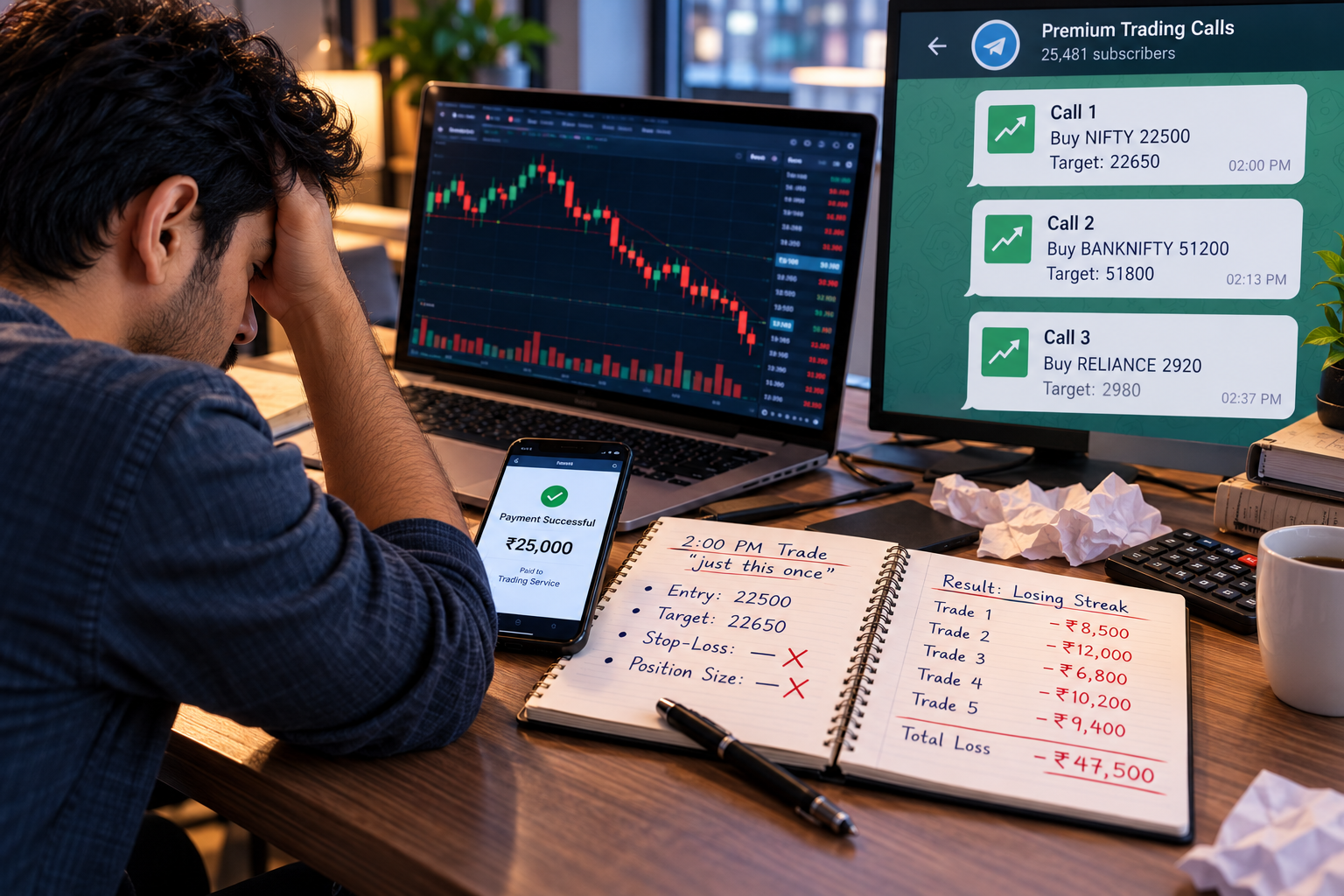 Repeating losing trades without a stop-loss