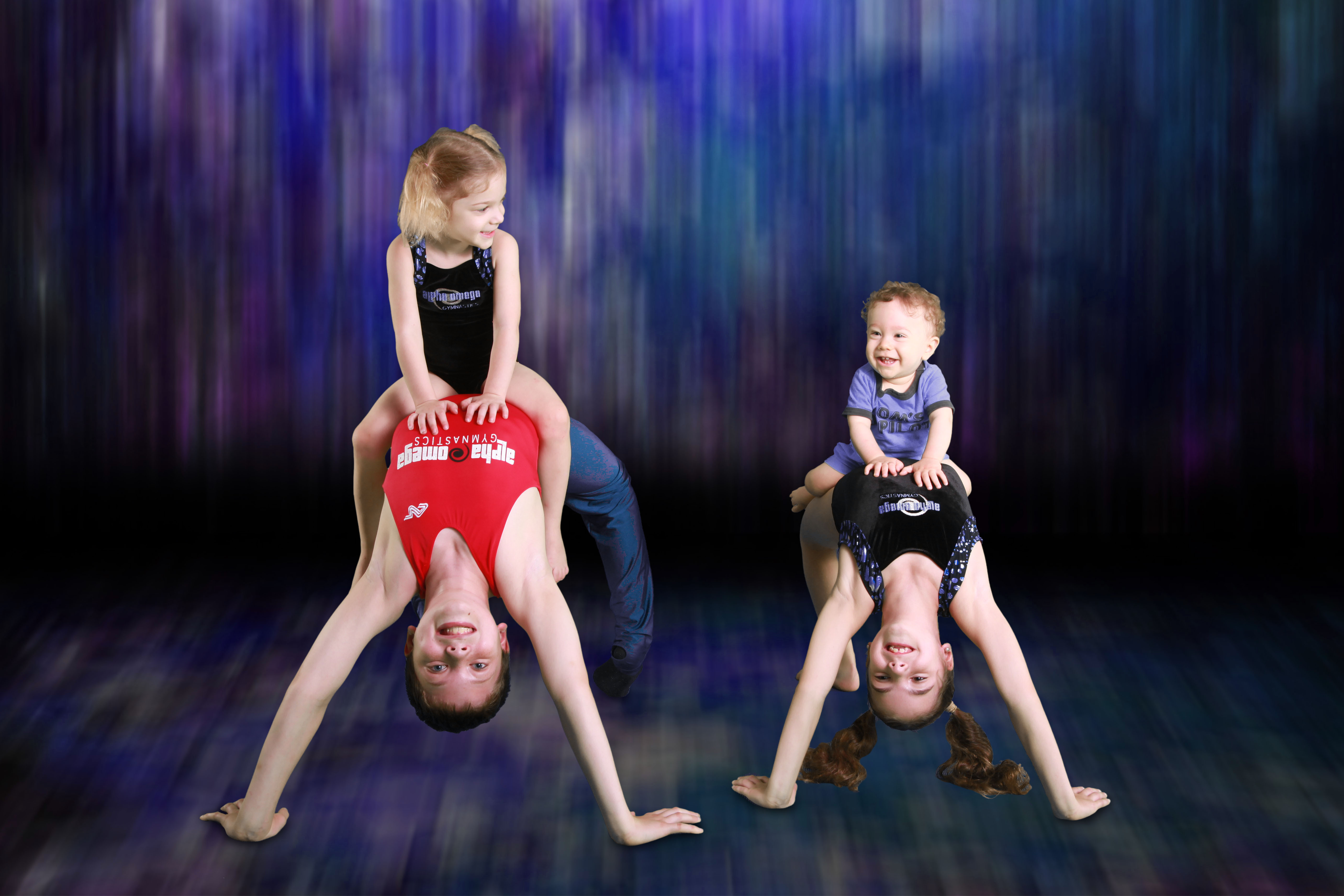 Young child participating in Alpha Omega Preschool Gymnastics