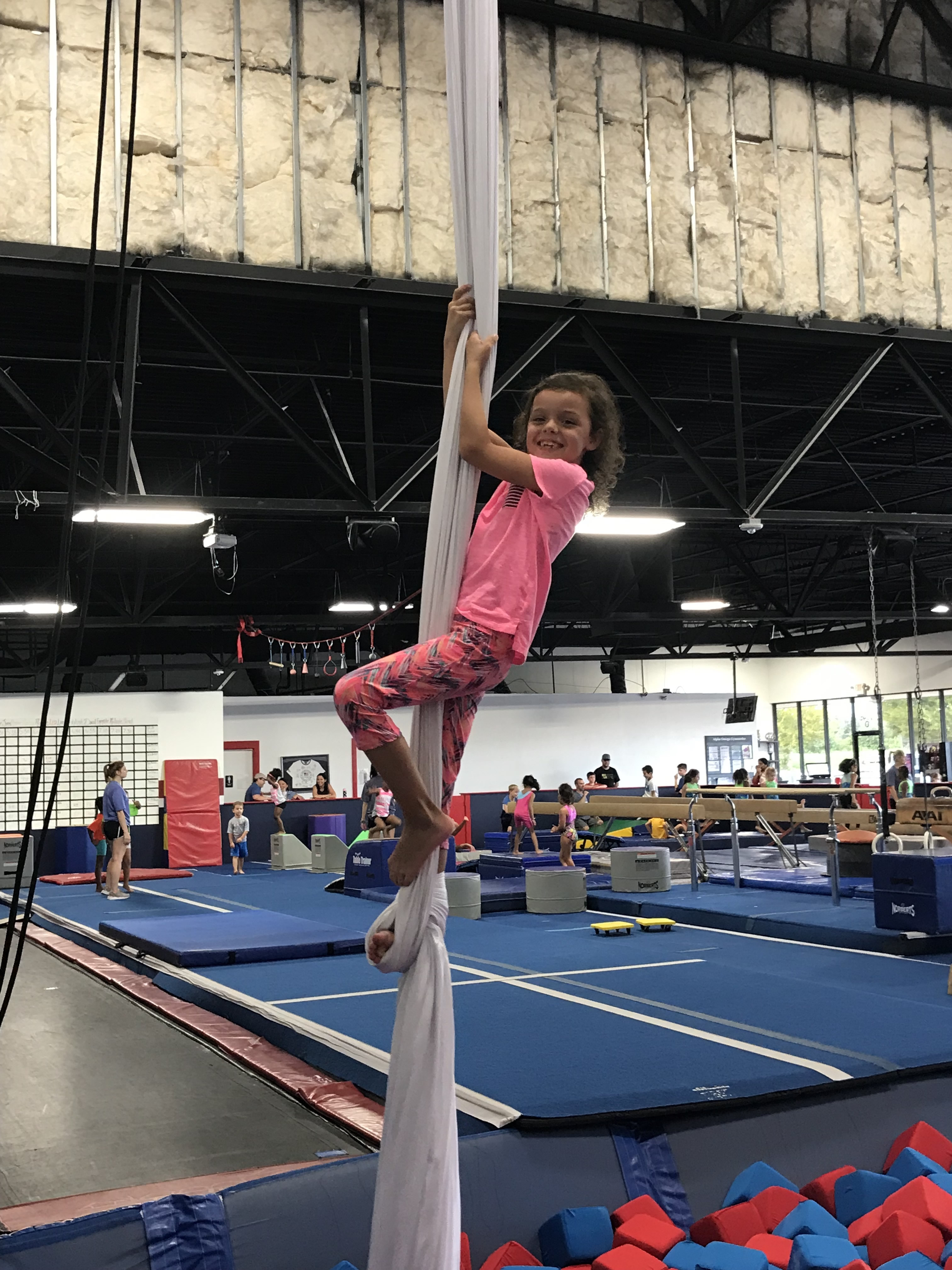 Student practicing aerial movement
