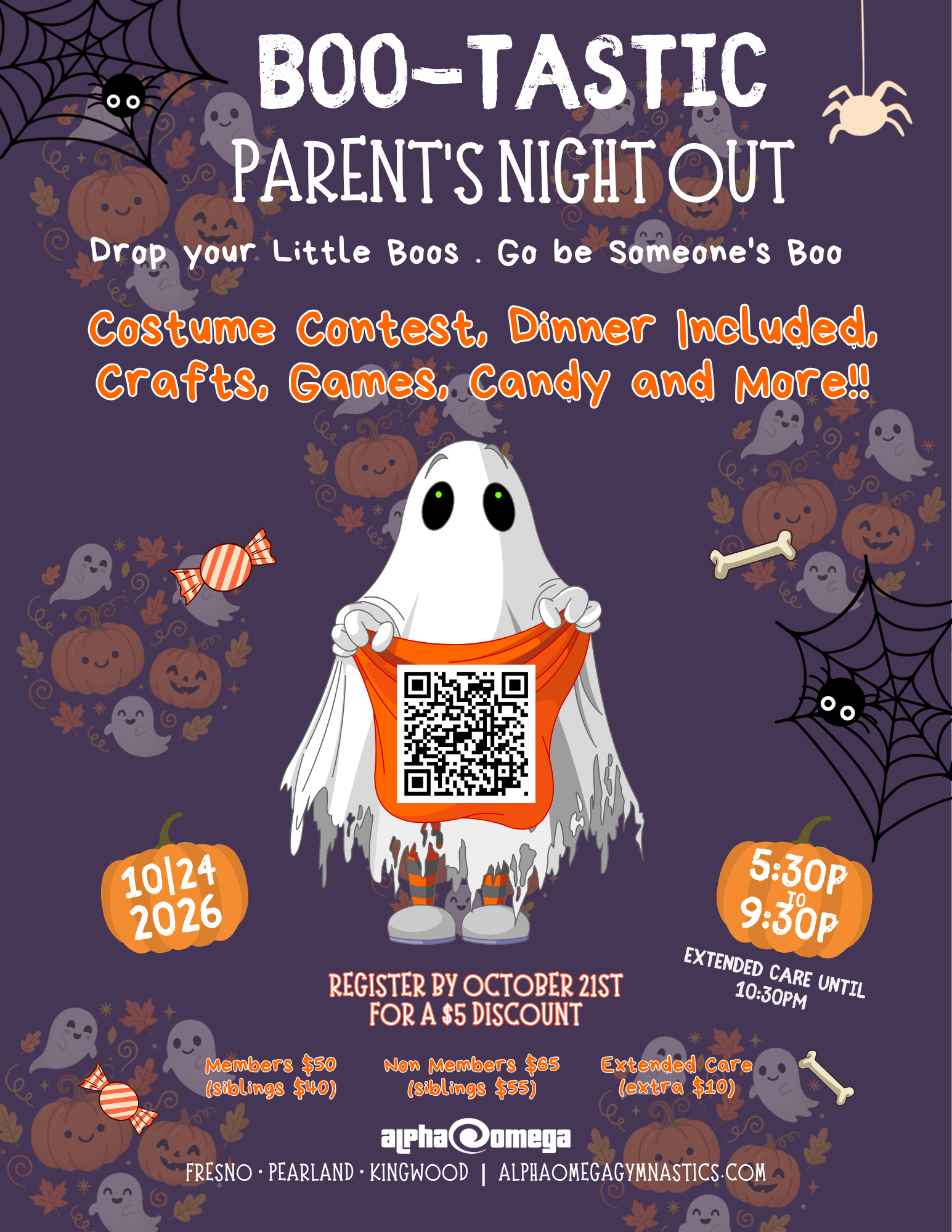 Boo-tastic Parent's Night Out at Alpha Omega — October 24