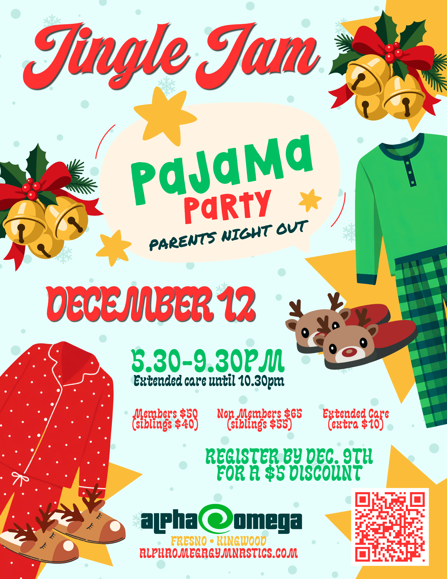 Jingle Jam Pajama Party Parent's Night Out — Saturday, December 12 at Fresno