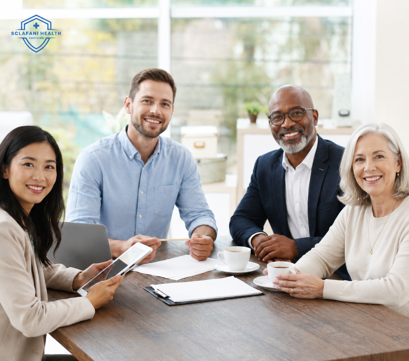 Family reviewing health coverage together