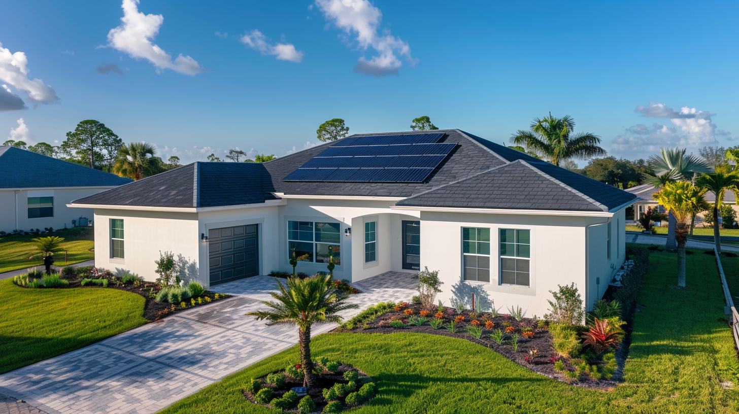 Soligo solar panels forming rooftop array on sun-facing roof Soligo solar panels forming rooftop array on sun-facing roof