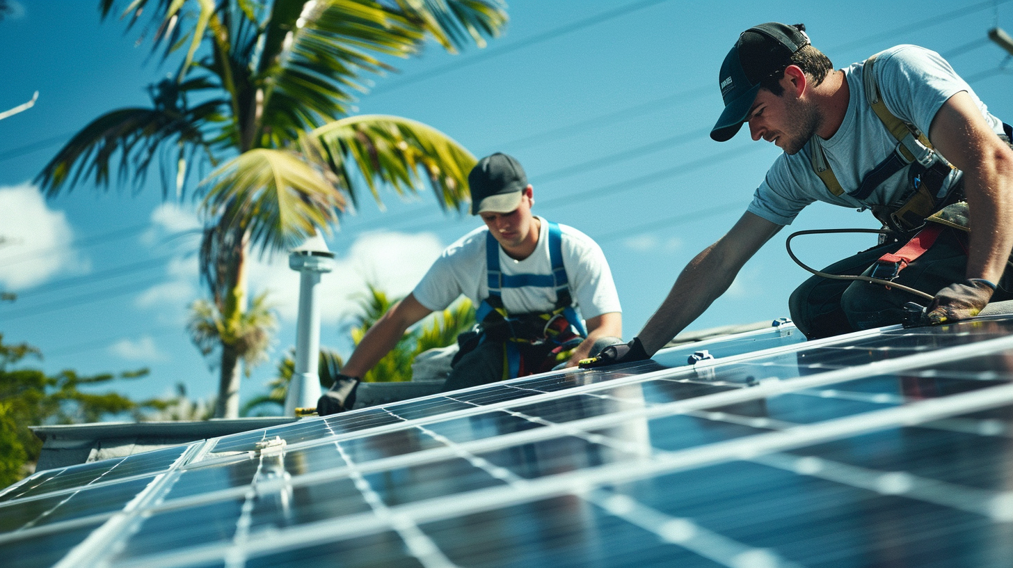 Soligo installation team completing rooftop solar setup Soligo installation team completing rooftop solar setup