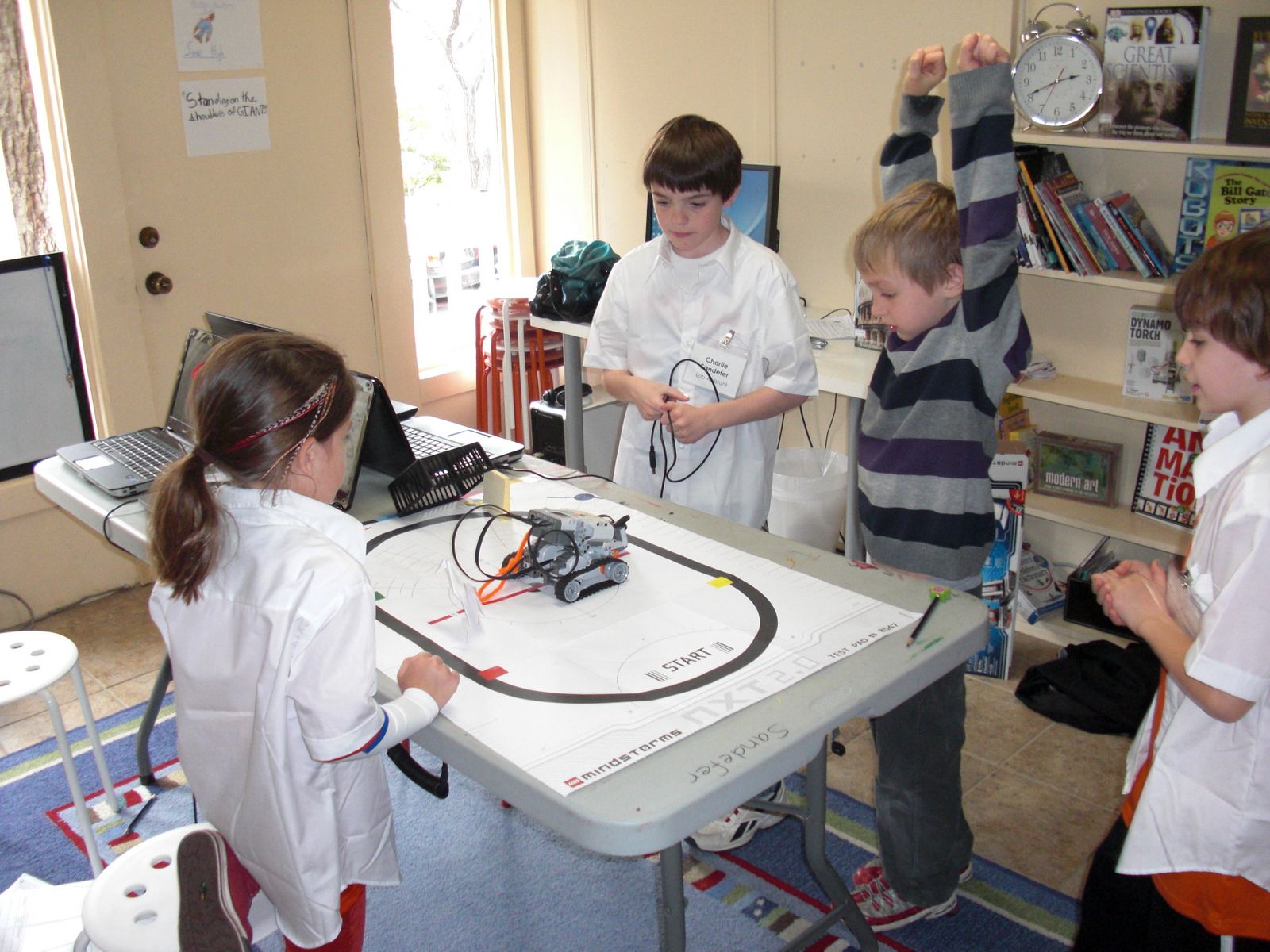Children working on projects