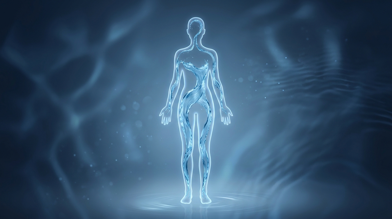 concept of fluid movement imbalance in body simplified illustration