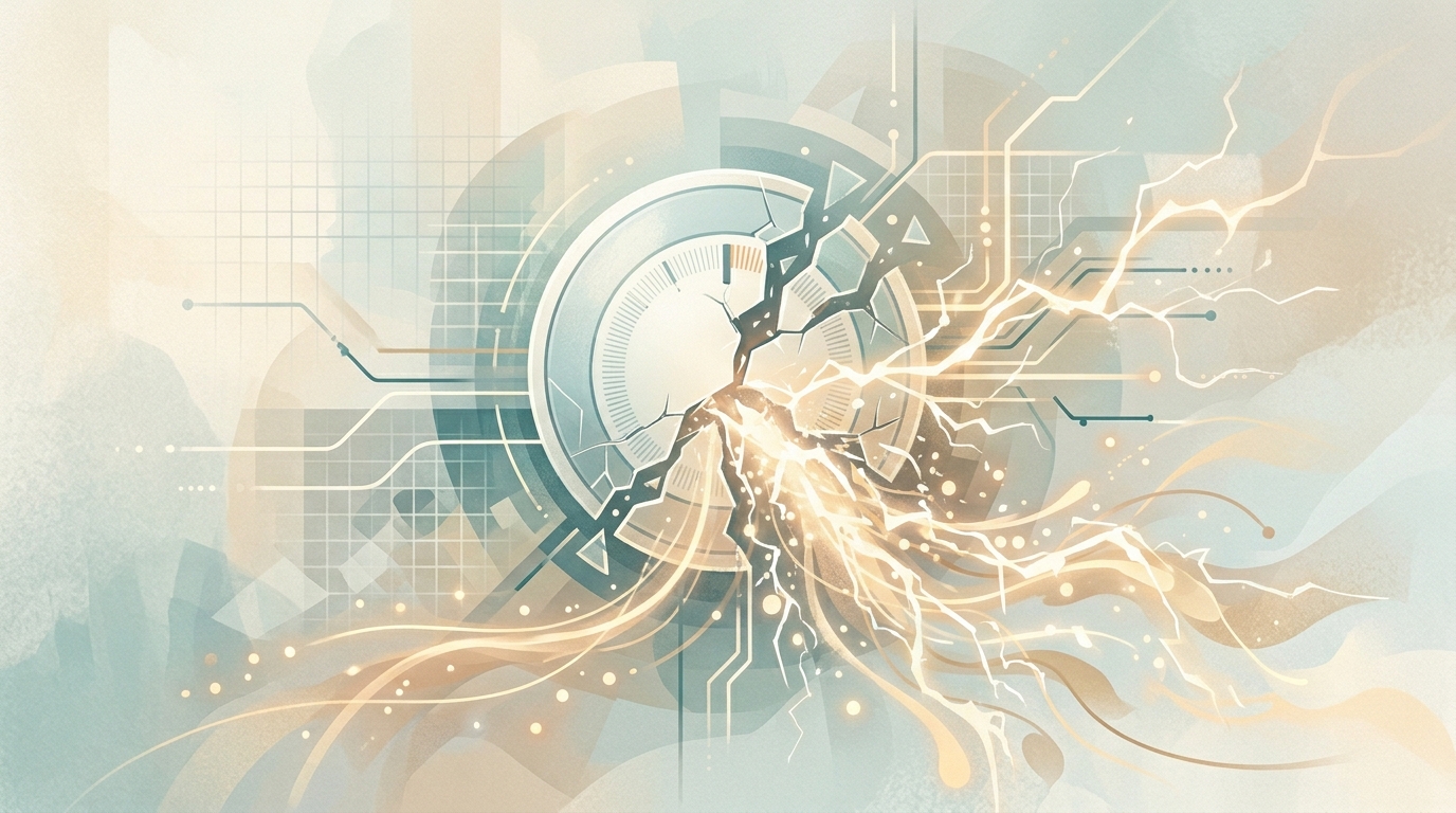 thermostat imbalance concept showing system stuck open, body regulation dysfunction symbolic illustration