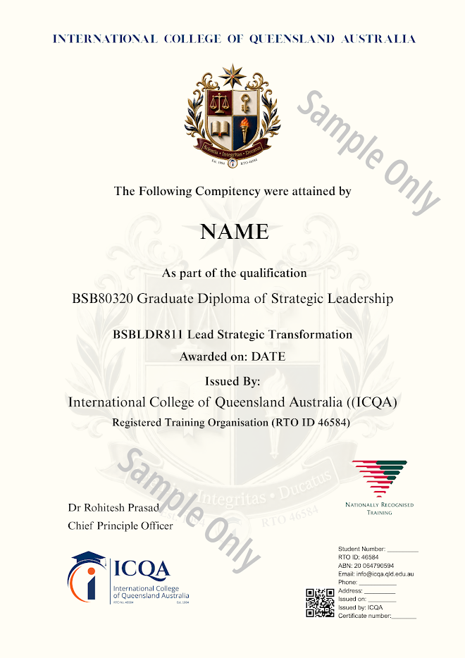 Sample Australian Statement of Attainment