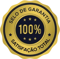 Selo de garantia de 100% satisfação total.