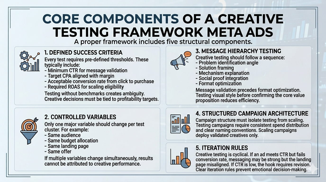 the core components of creative testing on meta ads