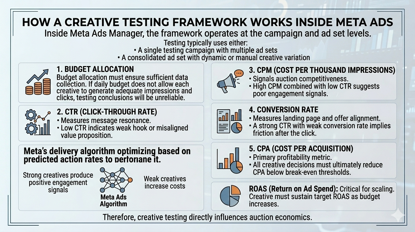 the step by step process of creative testing in meta ads