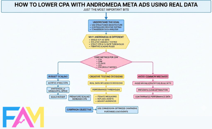 How to lower CPA on Andromeda Meta ads, in 2026. Core Process