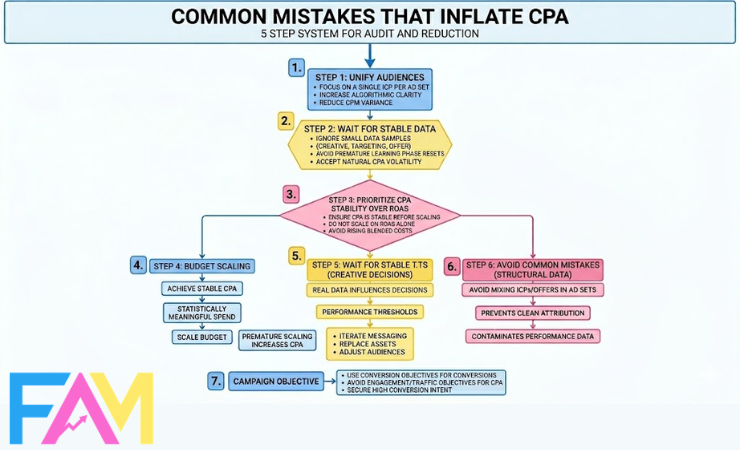 Facebook ads master - common mistakes that increase CPA on meta ads