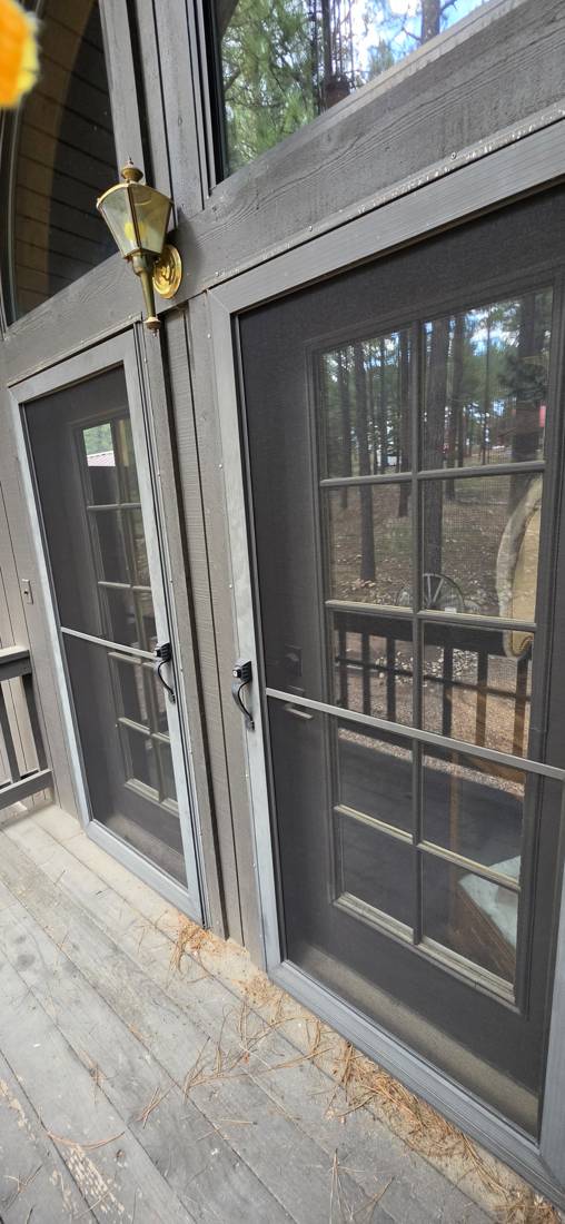 Powder-coated aluminum swinging screen doors