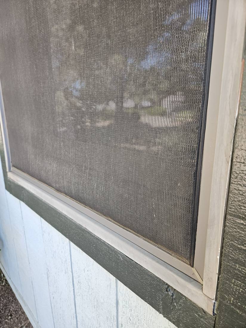 Close-up of a dirty solar screen