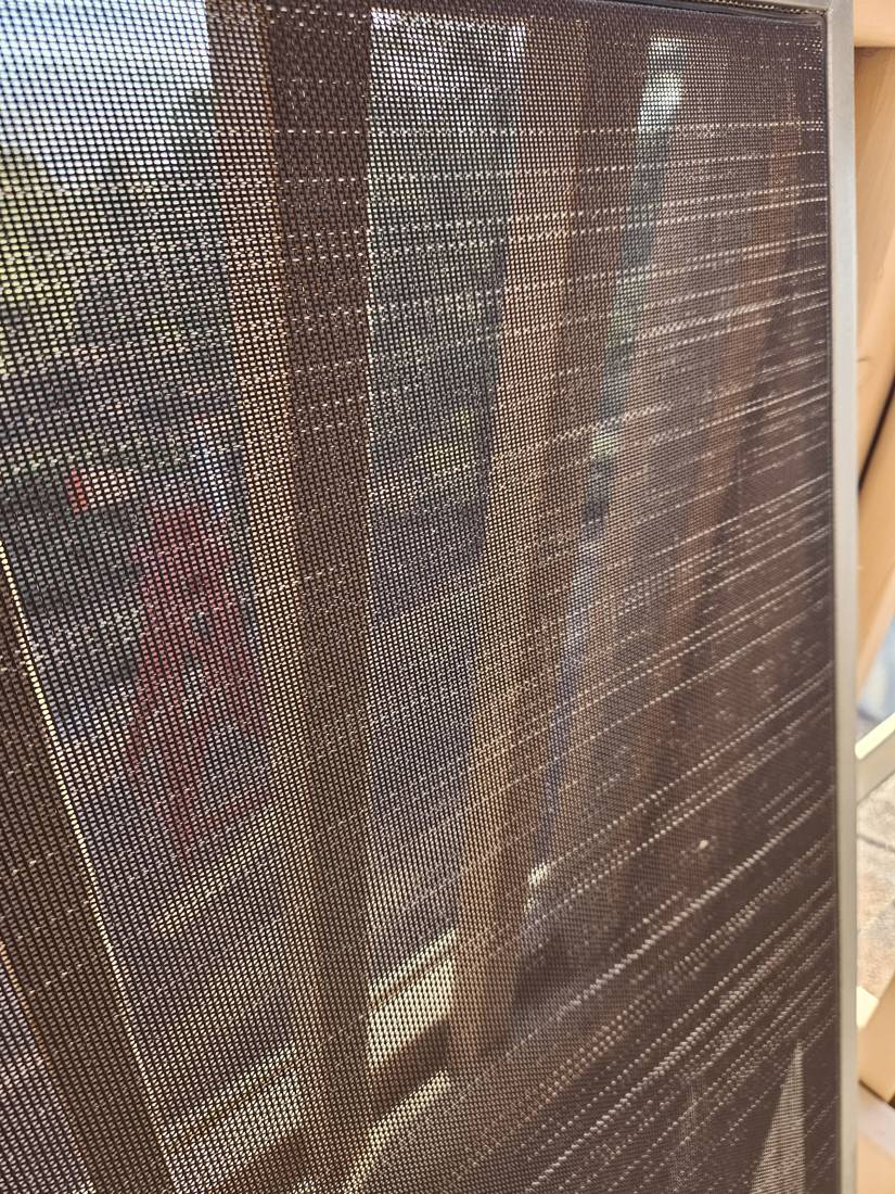 Solar screen worn out with heavy striping