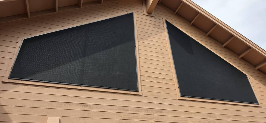 Solar screens on gable windows
