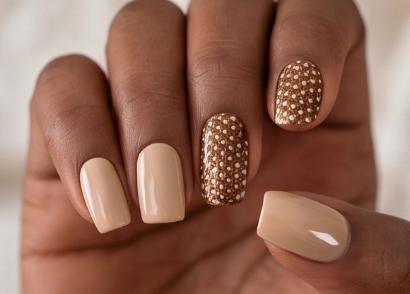 Soft mauve gel on square nails with a high-shine finish