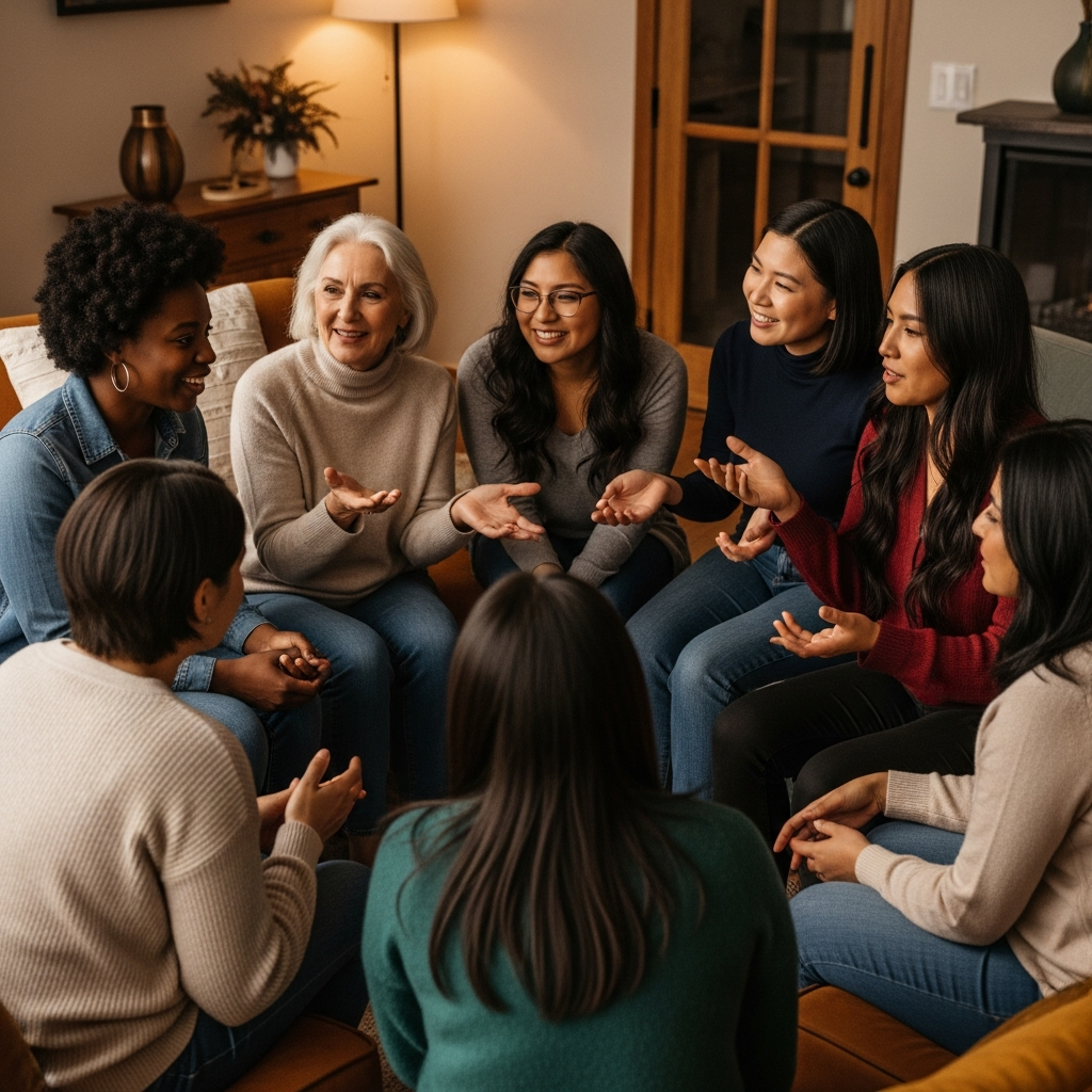 Women in circle talking