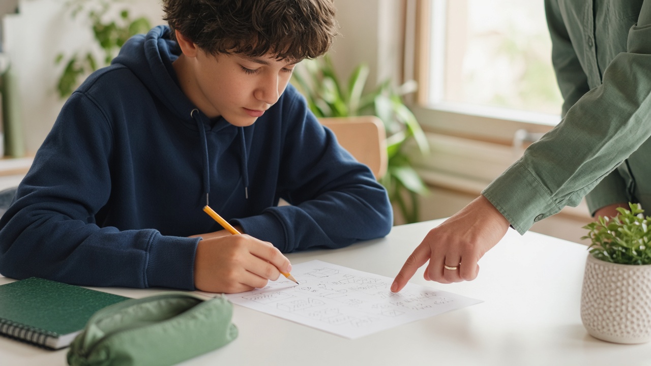 Student working one-on-one with a tutor