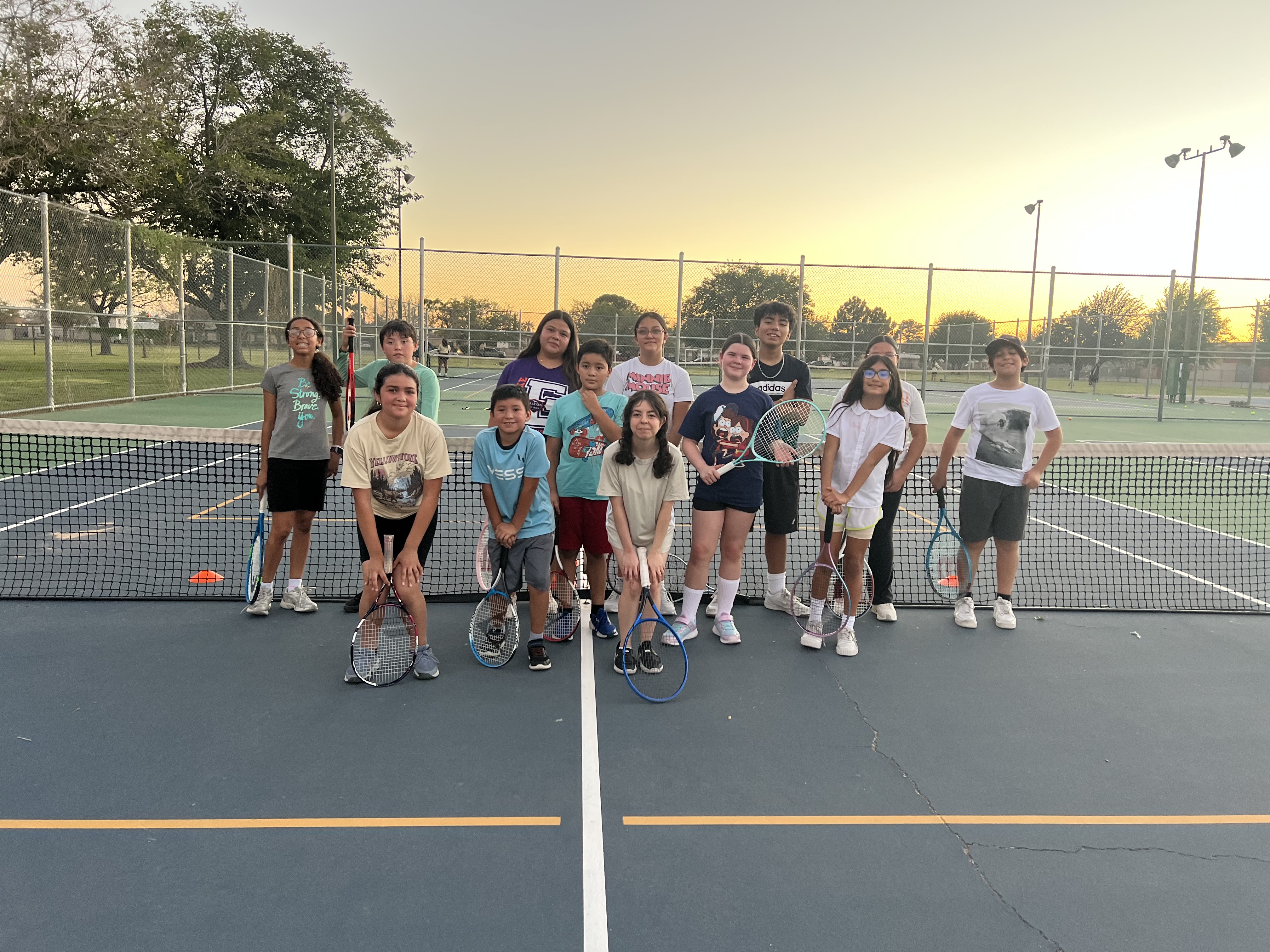 Tennis training session