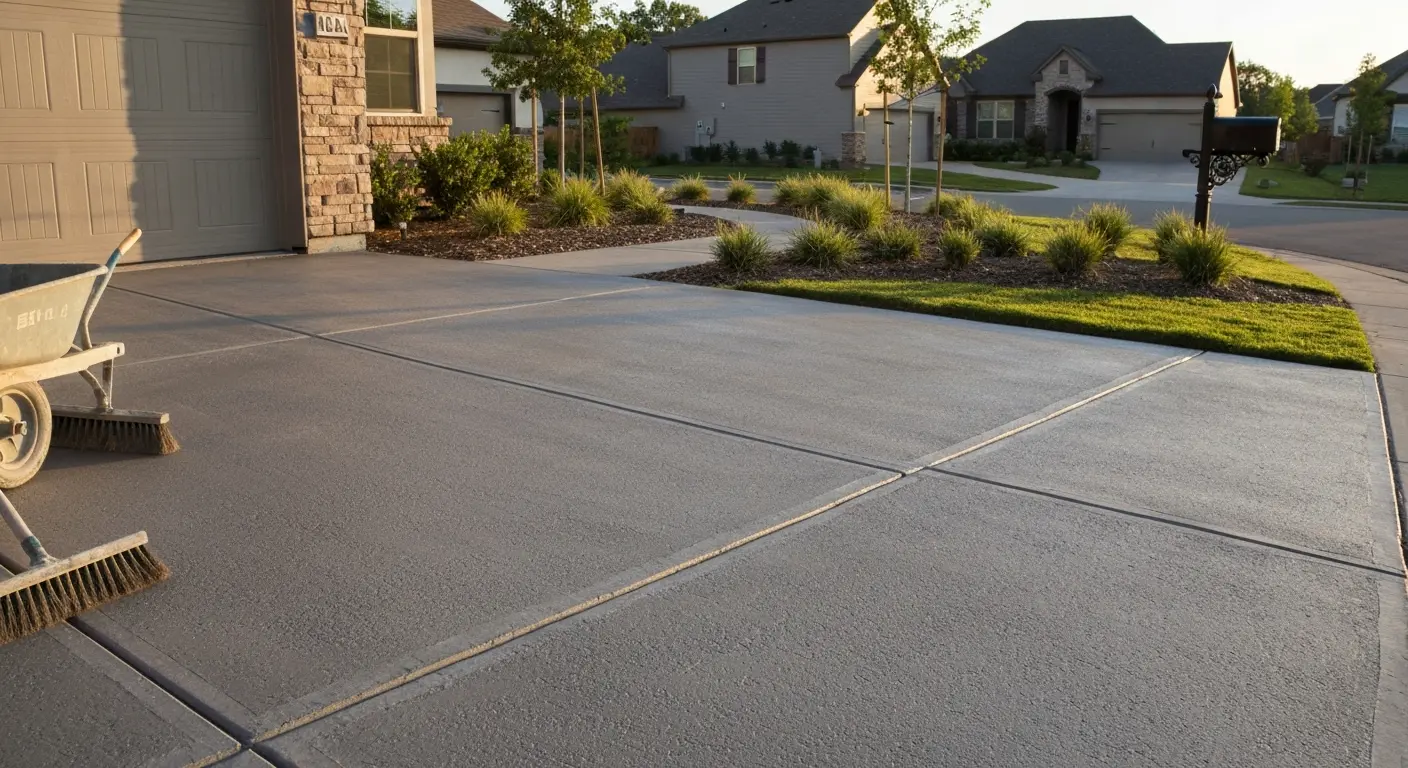 Residential concrete driveway