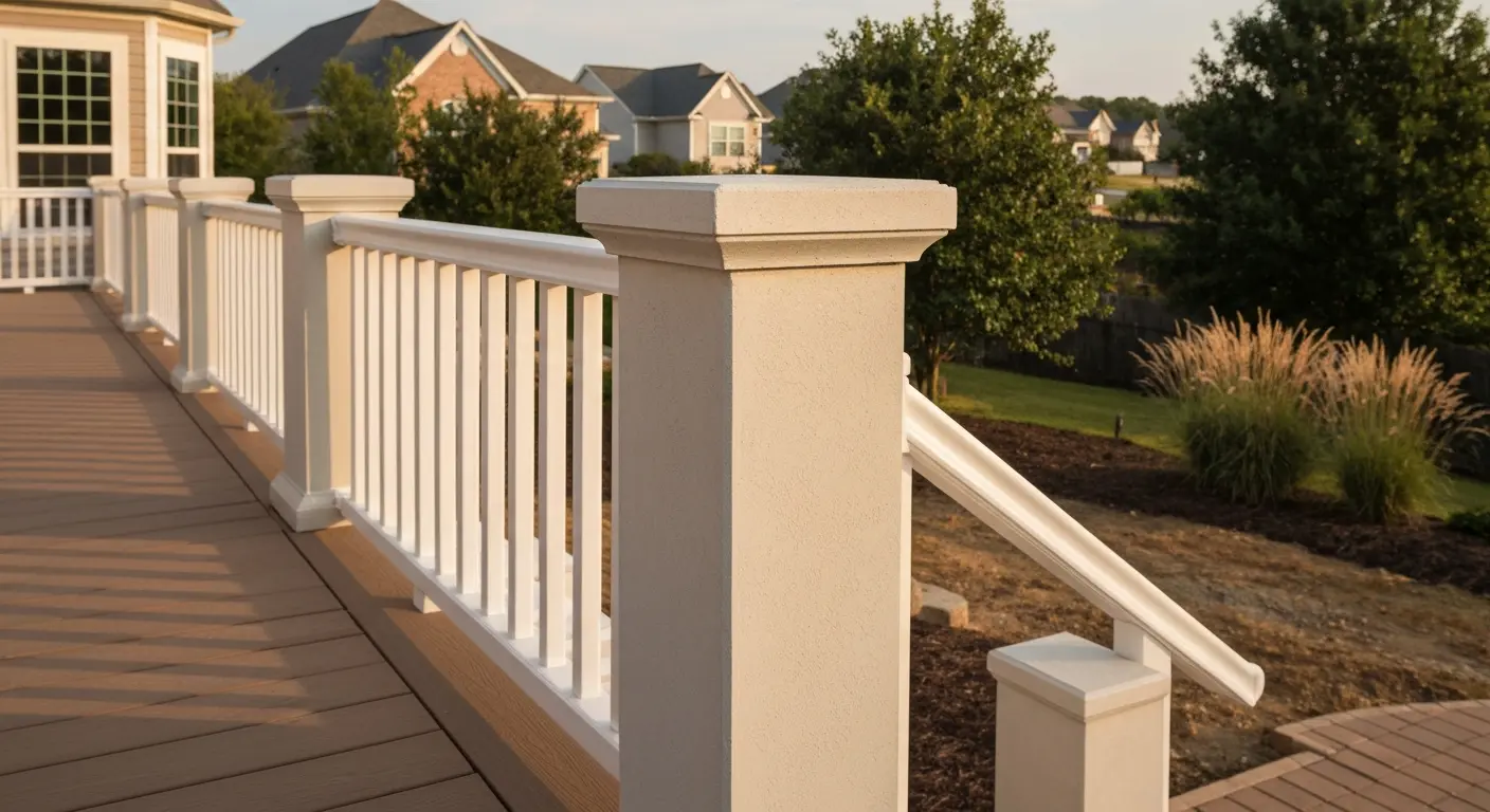 Custom precast balustrades on residential deck