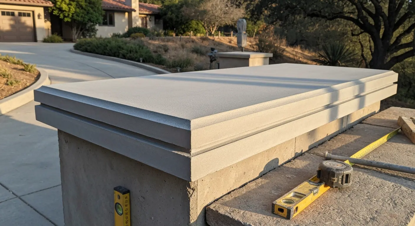 Precast wall cap installation