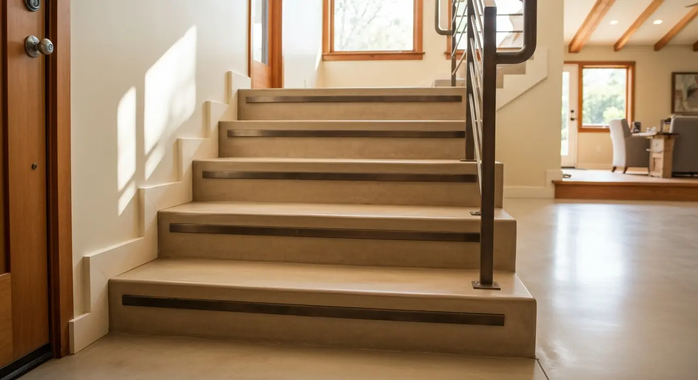Precast stair and trim installation