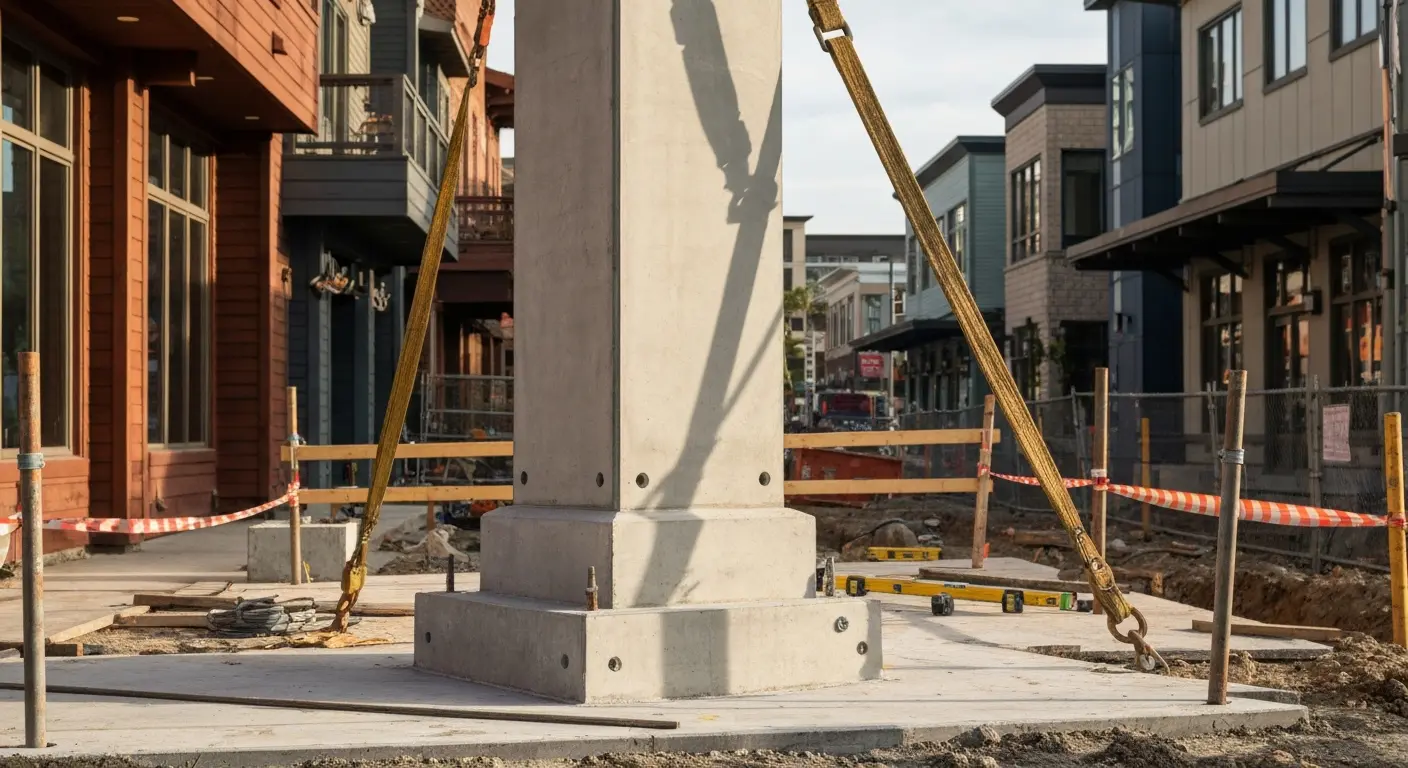Precast column installation