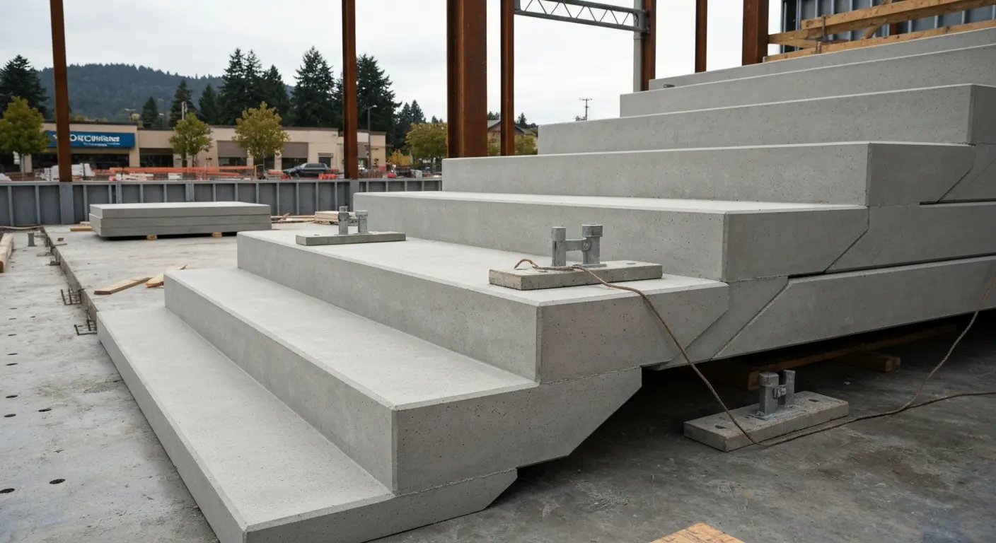 Precast concrete stair system installation