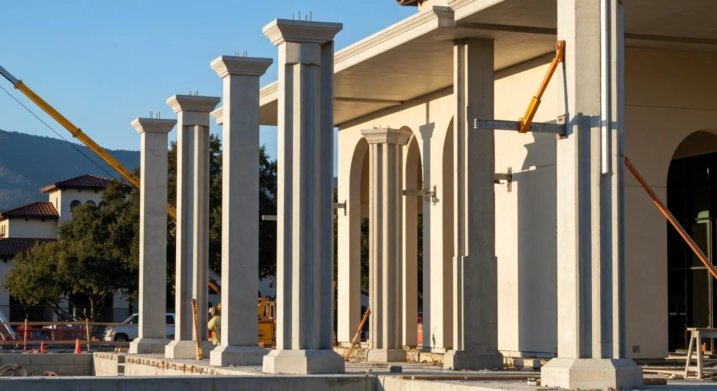 Precast column installation