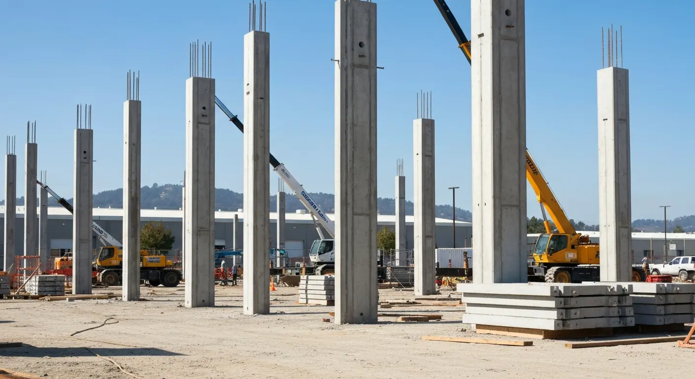 Precast concrete columns and structural elements