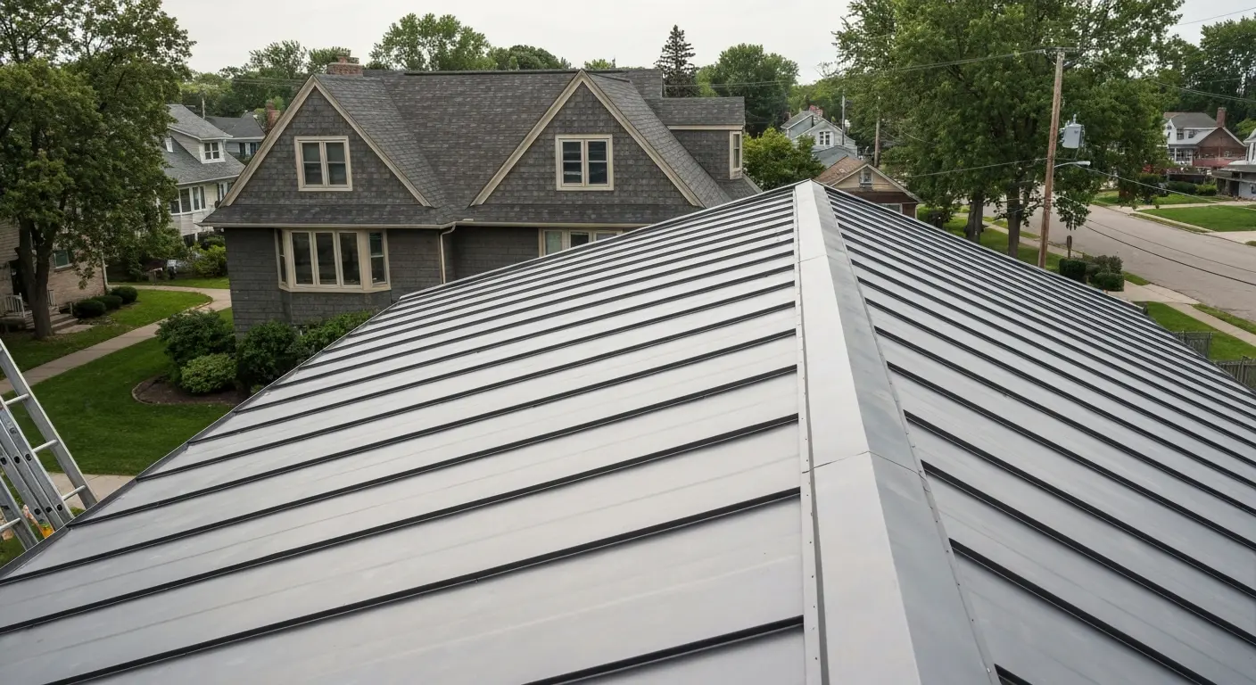 Metal shingle roof installation
