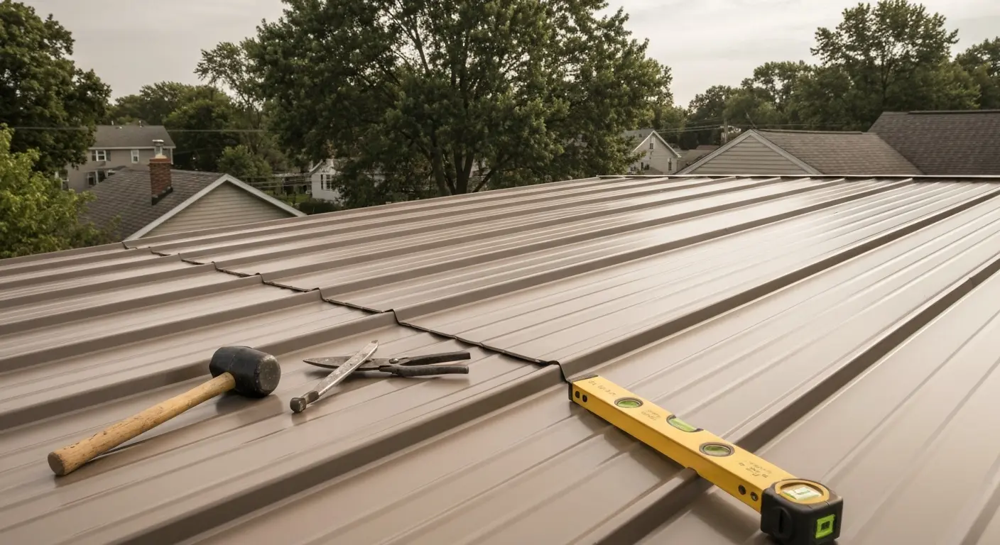 Metal roof panel installation