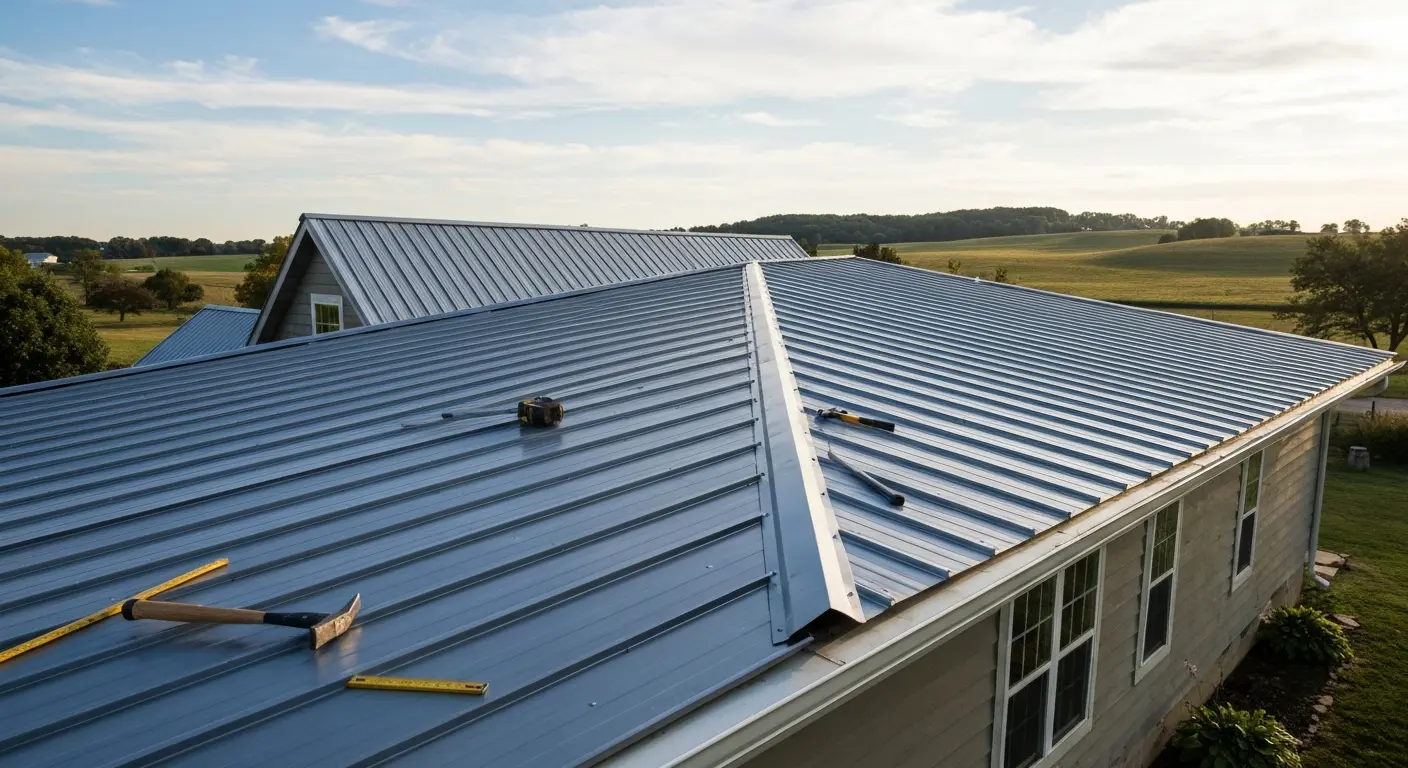 Metal roof installation