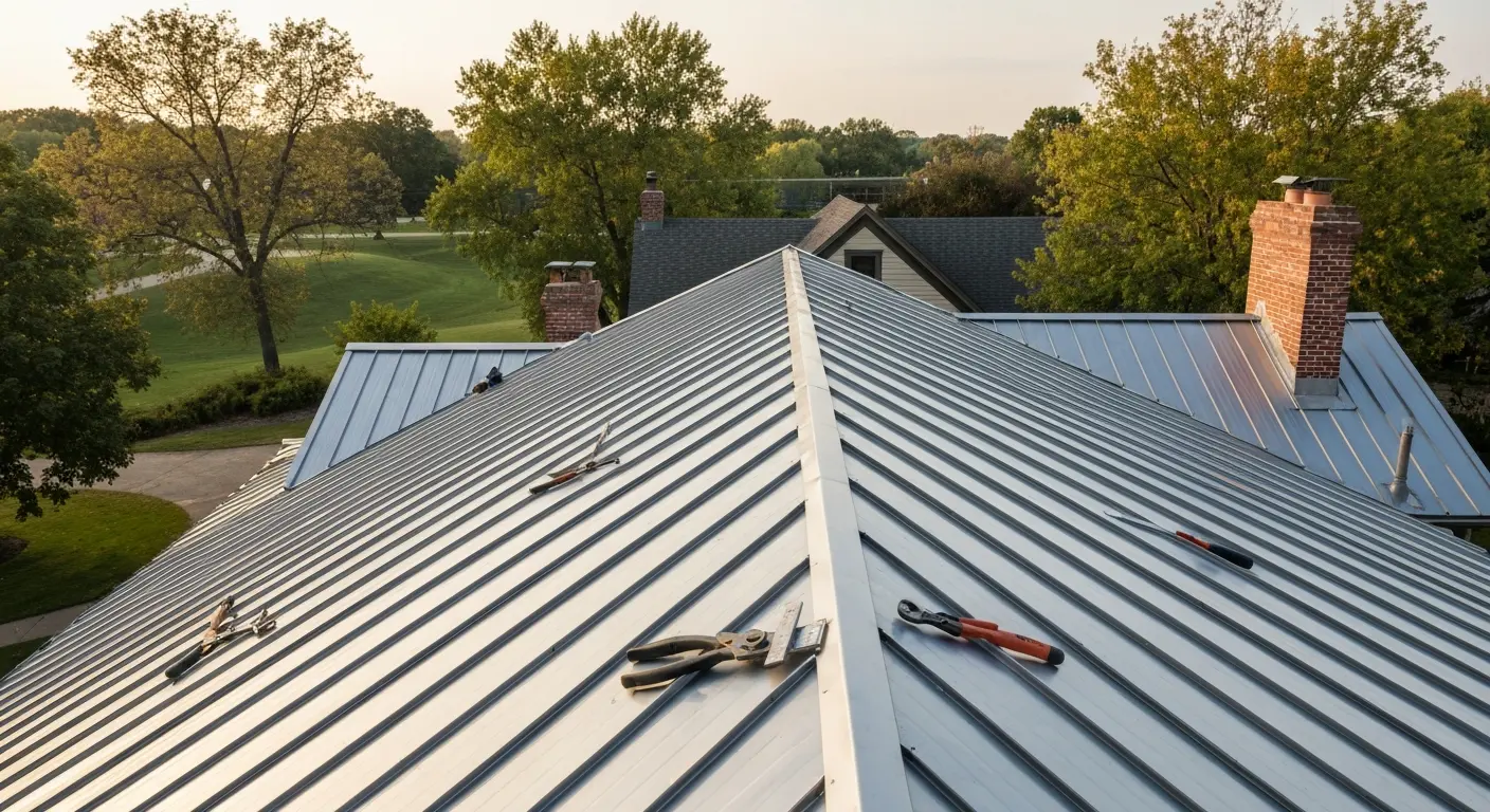 Metal roof installation