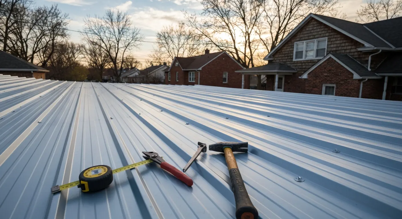Metal roof installation