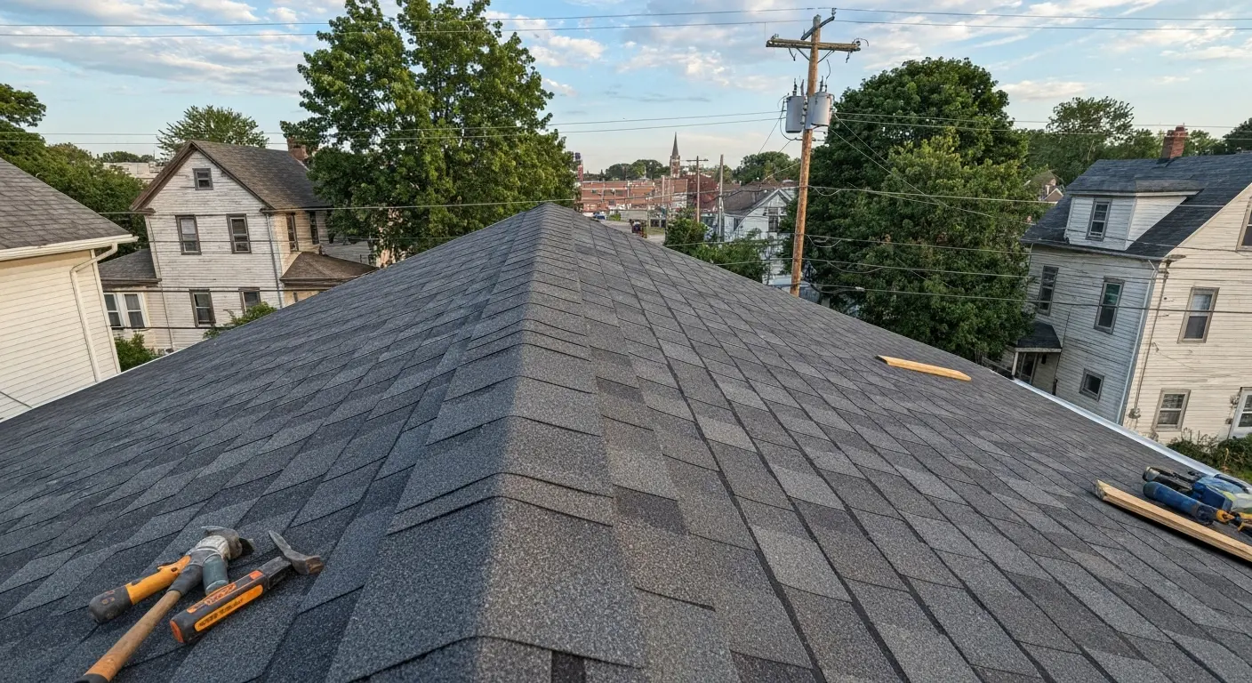 Asphalt roof replacement on Napoleon home