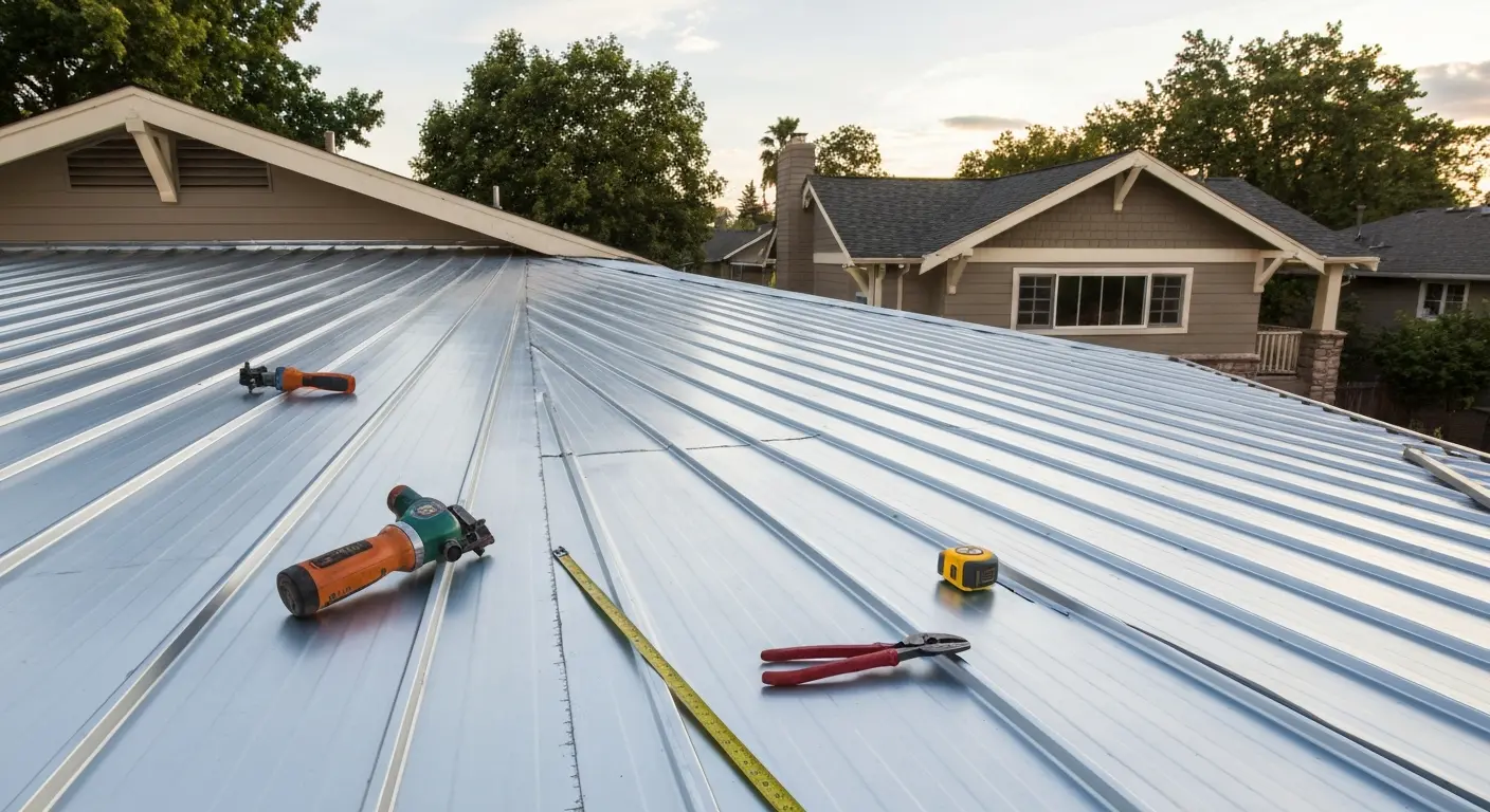 Metal roof installation