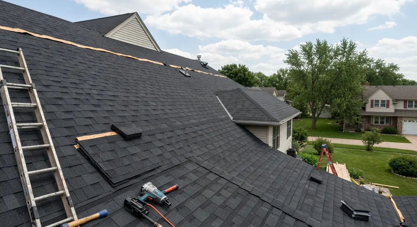 Asphalt roof installation