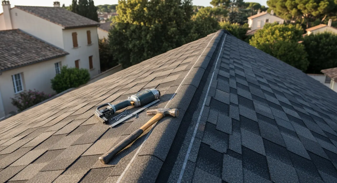 Asphalt roof installation