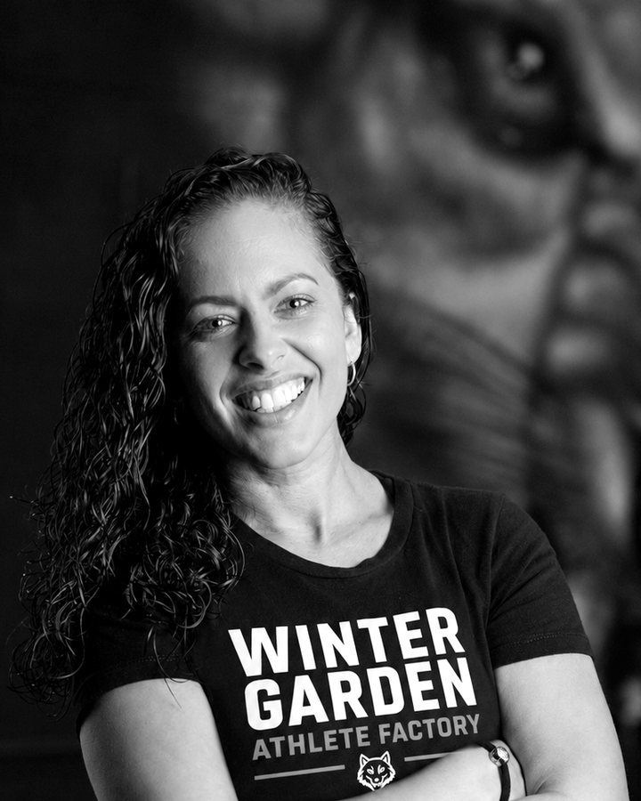 Alexis Lovette smiling in a Winter Garden Athlete Factory shirt